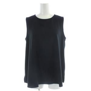 ノースリーブブラウス 2 ダークネイビー 無地 ラウンドネック ノースリーブ /AB OS