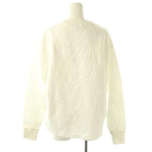 UNITED ARROWS フラワー ジャカード ロングスリーブ スウェット プルオーバー ホワイト /HK OS