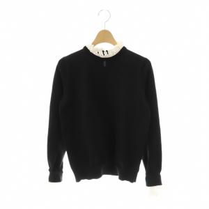 スカラップレース4WAYニット カットソー ブラック ホワイト /DO OS