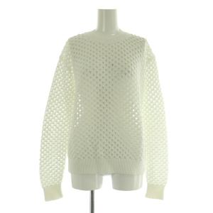 コットン 透かし編みニット セーター 長袖 ホワイト /MY OS SH