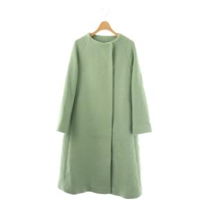 ノーカラーロングコート 緑 グリーン /AQ OS SH
