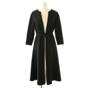 センタープリーツワンピース ブラック オフホワイト