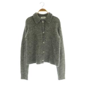 24AW ビジューボタンポロニットカーディガン 1 グレー /MY OS