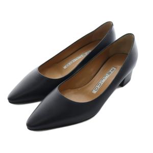 パンプス ポインテッドトゥ レザー 35.5 黒 ブラック /AQ OS