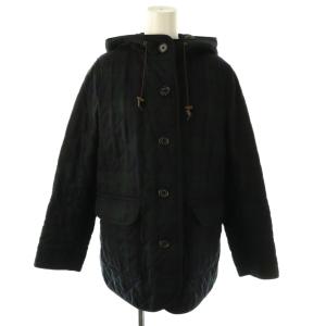 チェック キルティングコート キルティングジャケット 38 ネイビー グリーン /DF OS