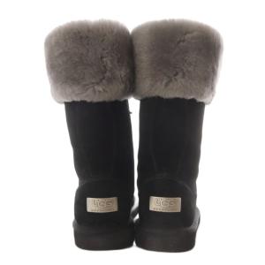 UGG australia モンクレア MONTCLAIR ムートンブーツ ミドル レースアップ スエード US8 ブラック 1892