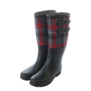 SABENE サベネ レインブーツ 長靴 ロングブーツ US9 26cm 黒 ブラック 赤 レッド グレー