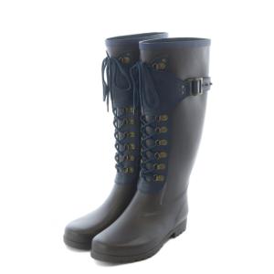 UGG australia W Madelynn 防水レースアップレインブーツ 長靴 茶色 ブラウン ネイビー US8 25cm /RI