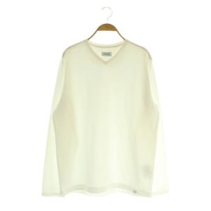 ストレッチミラノリブ VネックロンT Tシャツ 長袖 40 ホワイト /MY OS