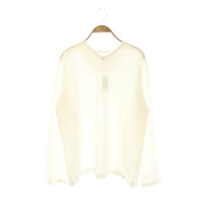 ストレッチミラノリブ VネックロンT Tシャツ カットソー 長袖 40 白 /NR OS