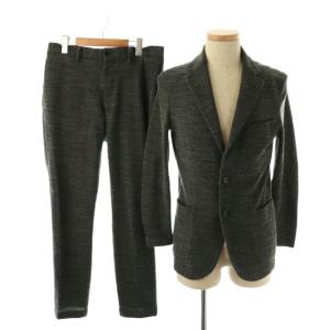 23AW テーラードジャージー ジャケット パンツ ウール混メランジ セットアップ 40 グレー ブラック
