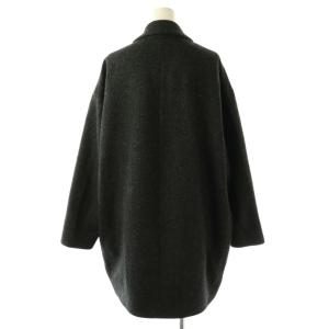 MUSE de Deuxieme Classe ネップツイード ハーフコート ヘリンボーン ブラック ダークグレー /DF OS