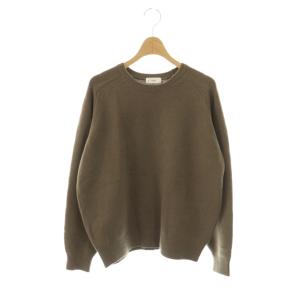 24AW SUPER180 クルーネックプルオーバーニット セーター 長袖 カーキブラウン /NR OS