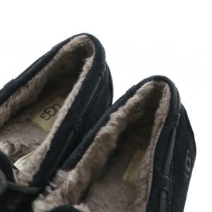 UGG australia スエードボア モカシンシューズ リボン 24.0cm 黒 ブラック 1107940 /AQ OS