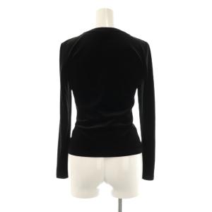 VELOUR NOIR by FOXEY NEW YORK 23377 ストレッチベロアカーディガン ジップアップ 38 ブラック /HK OS SH
