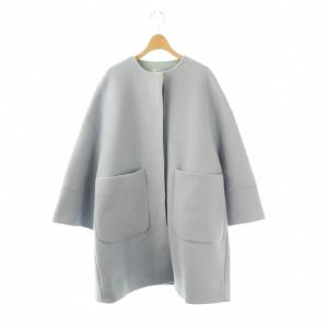 25AW ウールノーカラーコート F サックスブルー