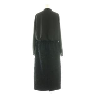 ADORE 24SS ファンシーツィードワンピース ロング 38 ブラック /DF OS SH