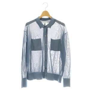 25SS ソフトブライトラメ カーディガン ブルー