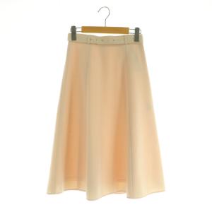 23SS ライトスラブバックルスカート ロング フレア ベルト付 34 ピンク /MY OS