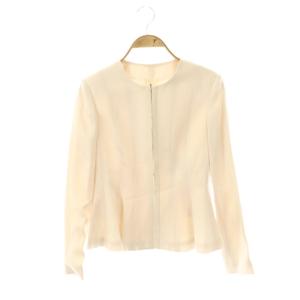 トリアセテートサテンフレアジャケット ノーカラージャケット 34 アイボリー /ES OS