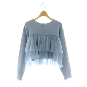 25AW ダブルジップフリルニットカーディガン One 青 /MI OS