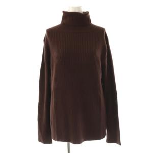 リブタートルネック プルオーバー リブニット セーター ブラウン /ES OS