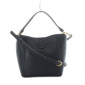 マックグロー スモール 2way ショルダーバッグ ハンド 黒 ブラック レザー ロゴ /RI OS