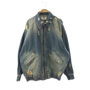 24AW クラッシュデニムルーズブルゾン Gジャン ジップアップ M ブルー /CX OS