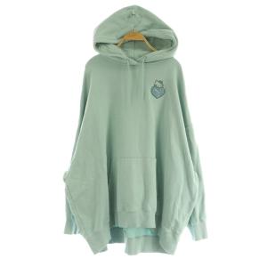 × ハローキティ パーカー スウェット オーバーサイズフーディ プルオーバー 長袖 ラメ L モダンミント