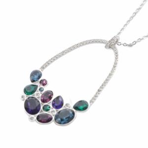 ビジュー ネックレス ペンダント シルバー色 /SR