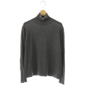 FF30 タートルネックプルオーバー ニット 長袖 ダークグレー /DF OS