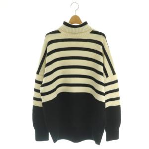 Deuxieme Classe取り扱い ニット セーター チュニック丈 タートルネック ボーダー ウール