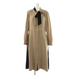 バイカラーボウタイシャツワンピース 38 ライトブラウン ブラック /ES OS SH