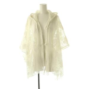 スカラレースポンチョカーディガン フード 五分袖 36 白 /HK OSSH