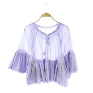 25AW バルーンカフタントップス ブラウス 七分袖 36 スモークブルー /ES OS SH