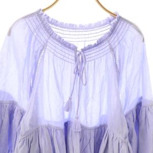 GRACE CONTINENTAL 25AW バルーンカフタントップス ブラウス 七分袖 36 スモークブルー /ES OS SH