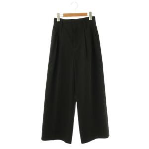 24SS フラワージャカードワイドパンツ タック 36 ブラック /HK OS