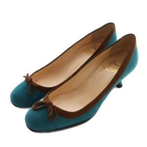 アーモンドトゥ パンプス リボン 36 エメラルドグリーン /AQ OS