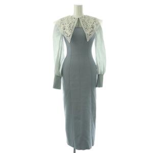 23AW レースカラーコンビニットワンピース 長袖 ロング F ライトブルー /NR OS