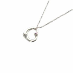 オープンハート ピンクサファイア 1P 925 ネックレス