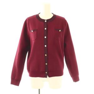 24AW 洗える GOOD MAGIC ニットジャケット風カーディガン ニット 長袖 M 赤 /NR OS