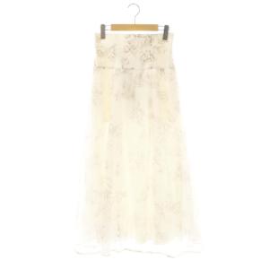 24SS オーガンレースアップスカート フレアスカート 1 アイボリー グレージュ /ES OS