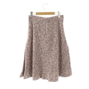 René 23年製 ツイード フレアスカート 36 ピンク マルチカラー /ES OS