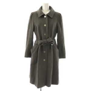 TISSUE カシミヤ混 コート アウター ロング ウール 36 グレー /NR OS