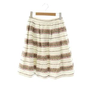マルチツイード フレアスカート タック 2 ホワイト マルチカラー /ES OS