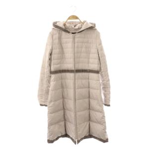 フード付き ダウンコート ロング 4 グレイッシュピンク /HK OS