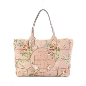 トートバッグ 花柄 ナイロン ピンク ロゴ /RI OS
