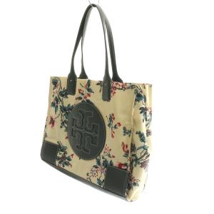TORY BURCH エラ 花柄 トートバッグ ナイロン ベージュ マルチカラー /AQ OS