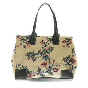 TORY BURCH エラ 花柄 トートバッグ ナイロン ベージュ マルチカラー /AQ OS