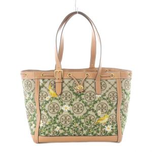 トートバッグ Tモノグラム ジャガード ベージュ